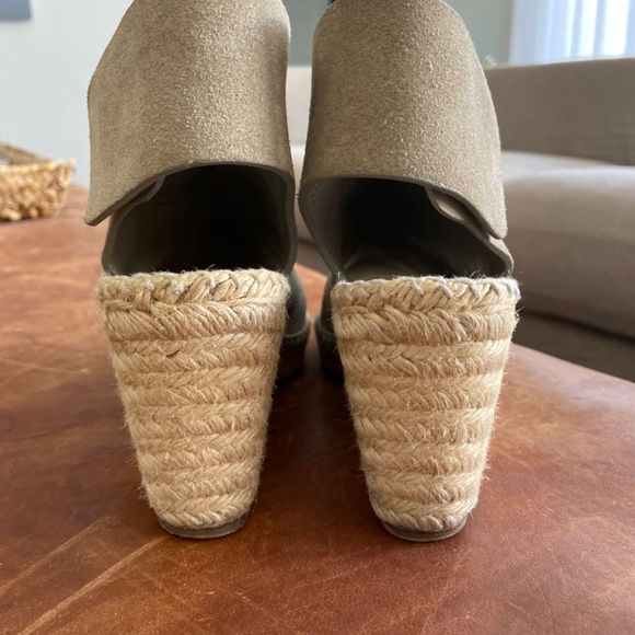 CELINE Suede Espadrille Wedge Sandals - Picture 6 of 6